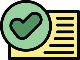 Poster - Vote electronic icon outline vector. Online ballot. Poll digital color flat