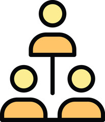 Poster - Election people group icon outline vector. Vote online. Mobile poll color flat
