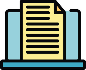 Poster - Paper ballot icon outline vector. Vote online. Democracy voter color flat