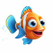 Fish, cartoon style, white background