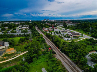 Wall Mural - Above Greensboro, NC skyline 