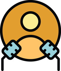 Poster - Online voting icon outline vector. Vote ballot. Mobile election color flat