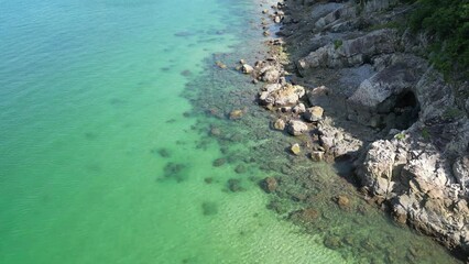 Wall Mural - Coastal Beauty from Above, A Captivating Top-View of the Coastline