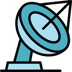 Poster - Ground satellite icon outline vector. Astronaut space. Cute planet color flat
