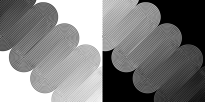 wavy lines of varying thickness in zigzag. art lines design. black shape on a white background and t