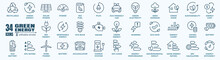 Carbon Footprint, CO2 Neutral, Net Zero, Sustainable Development Editable Stroke Outline Icons Set Isolated On White Background Flat Vector Illustration. Pixel Perfect. 