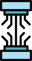 Poster - Optic fiber icon outline vector. Internet cable. Fibre wire color flat