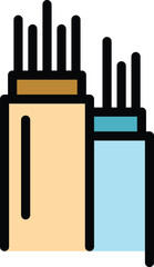 Poster - Network fiber optic icon outline vector. Speed data. Cable internet color flat