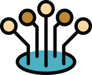Poster - Wire optic fiber icon outline vector. Cable internet. Light broadband color flat