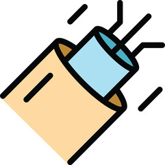 Poster - Speed fiber icon outline vector. Network fiber. Data speed color flat