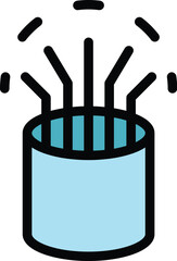 Poster - Computer fiber icon outline vector. Optic cable. Network fibre color flat