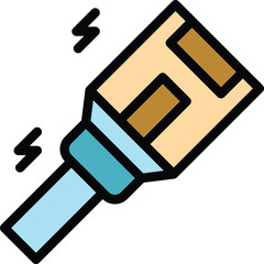 Poster - Lab cable icon outline vector. Fiber optic. Internet network color flat