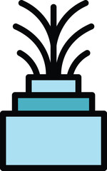 Poster - Light fiber icon outline vector. Optic cable. Internet network color flat