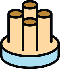 Poster - Broadband fiber icon outline vector. Optic cable. Internet network color flat