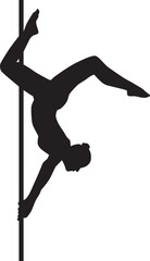 Wall Mural - pole dancing silhouette