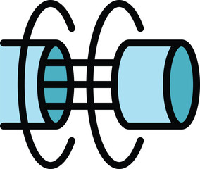 Poster - Fiber energy icon outline vector. Optic cable. Network fibre color flat