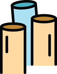 Poster - Fibre wire icon outline vector. Fiber optic. Internet cable color flat