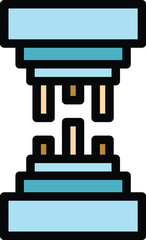 Poster - Fiber icon outline vector. Optic cable. Internet network color flat