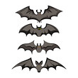 Bats. Vector set in cartoon style on a white background.