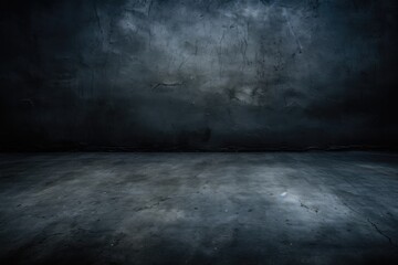 Wall Mural - Abstract photo of dark room concrete floor texture.