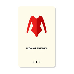 Canvas Print - Female tight suit for artistic gymnastics flat vector icon. Acrobatic equipment or leotard isolated vector illustration. Competition, professional sport, achievement concept for web design and apps