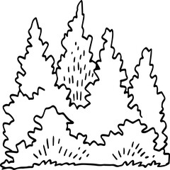 hand drawn bush illustration.