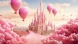 canvas print picture - Pink princess castle