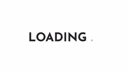 Poster - Bold sharp angular upper case typeface black and white loading text animation. Monochromatic color outline 2D cartoon 4K video loader motion graphic. Pointy capital lettering waiting animated gif
