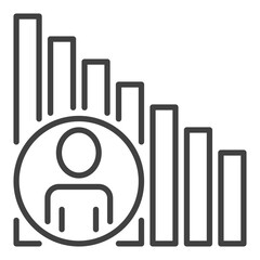 Poster - Man with Chart or Graph vector concept line icon or sign