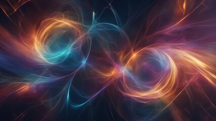 Wall Mural - abstract art concept, energy connections, nero on the links, string theory, networks pervading the u
