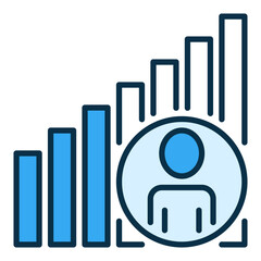 Poster - Graph with Man in Circle vector concept blue modern icon