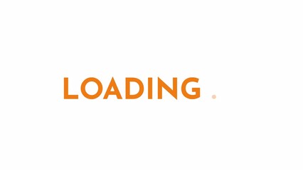 Poster - Geometric orange 2D loading text animation. Josefin Sans Bold font used, animated cartoon 4K video loader motion graphic. Colorful download animation clip. Loading screen, ui design, upload gif