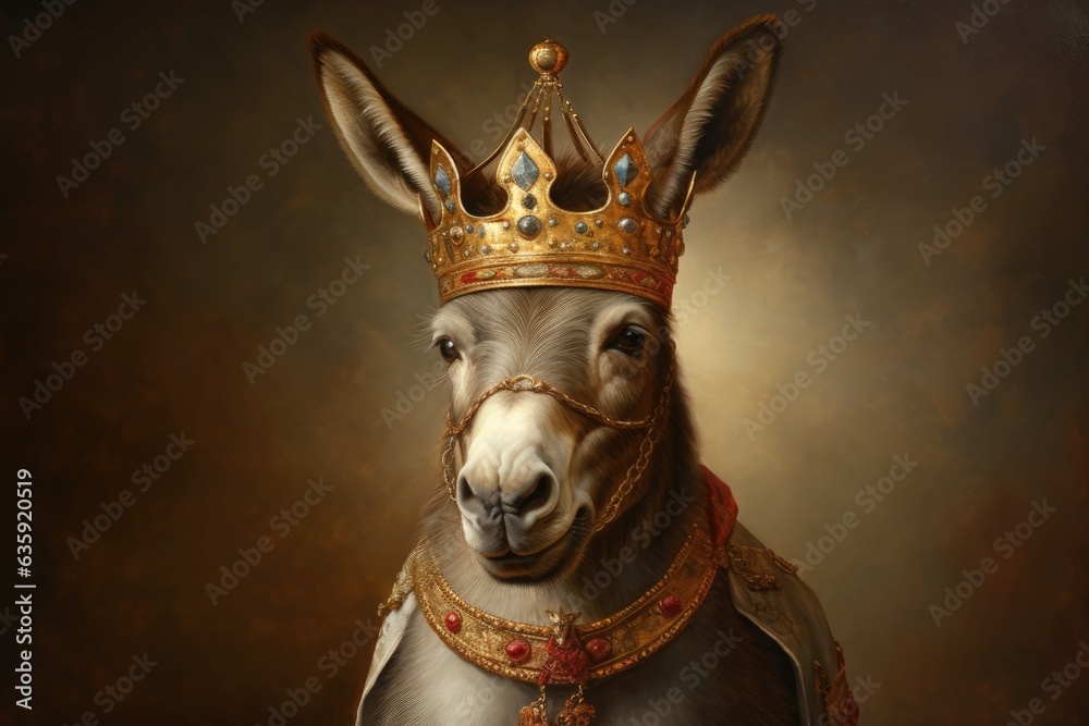3D portrait, Animal, Donkey, Crown, Dressed, Ruler, King, Prince ...