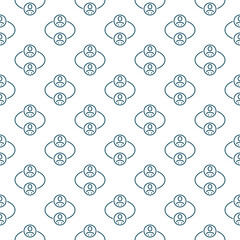 Poster - Social Interaction vector Sociology concept line seamless pattern