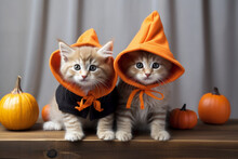 Halloween Cat And Pumpkin