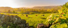 View Of Landscape Towards Hope Village During Spring, Peak District National Park, Derbyshire, England, United Kingdom