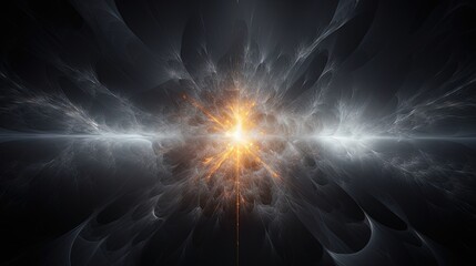 Poster -  a black and white photo of a star burst in space.  generative ai