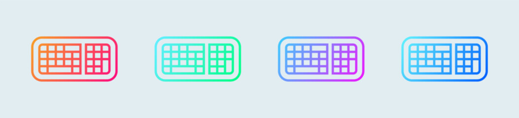 Fototapete - Keyboard line icon in gradient colors. Type device signs vector illustration.