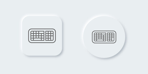 Fototapete - Keyboard line icon in neomorphic design style. Type device signs vector illustration.