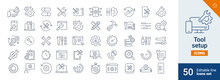 Tool Icons Pixel Perfect. Setup, Data, Support, ....