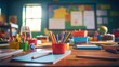 colorful classroom ready for learning
