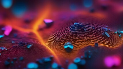 Wall Mural - the surface of the nanomaterial of the future under a microscope