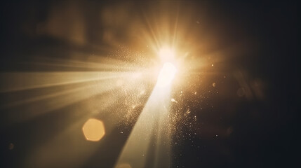 Aufkleber - Dust rays background. God rays in the textured air.