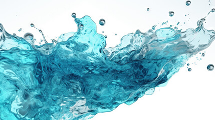 Aufkleber - Blue water splash on white background. Liquid drips scattered.
