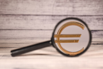 Wall Mural - argent euro Dollar finances banque paiement loupe enquete logo