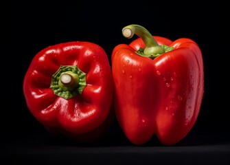 Red sweet bell peppers isolated