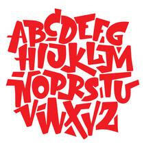 Vector Hand Drawn Typeface In Graffiti Style