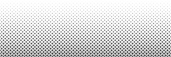 Poster - horizontal black halftone of four v-shaped projection design for pattern and background.