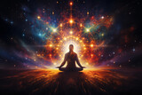 Fototapeta Fototapety kosmos - cosmic rebirth, life creation through deep meditation and chakras