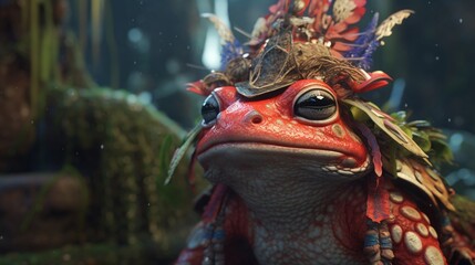 a trans dimensional frog Shaman.Generative AI